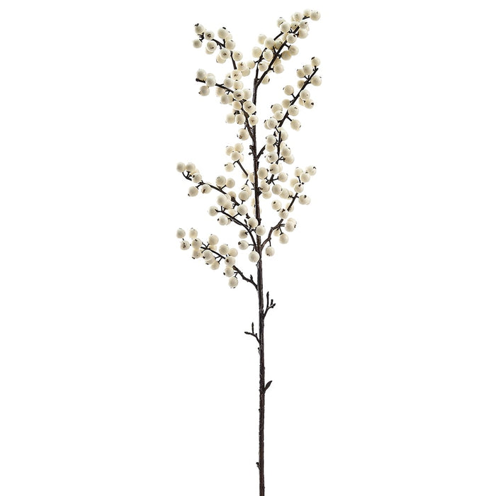 36" Faux Berry Stem -White (pack of 12) - XBS136-WH