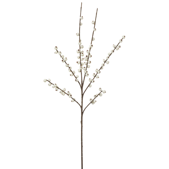 34" Artificial Berry Stem -White (pack of 12) - XBS140-WH