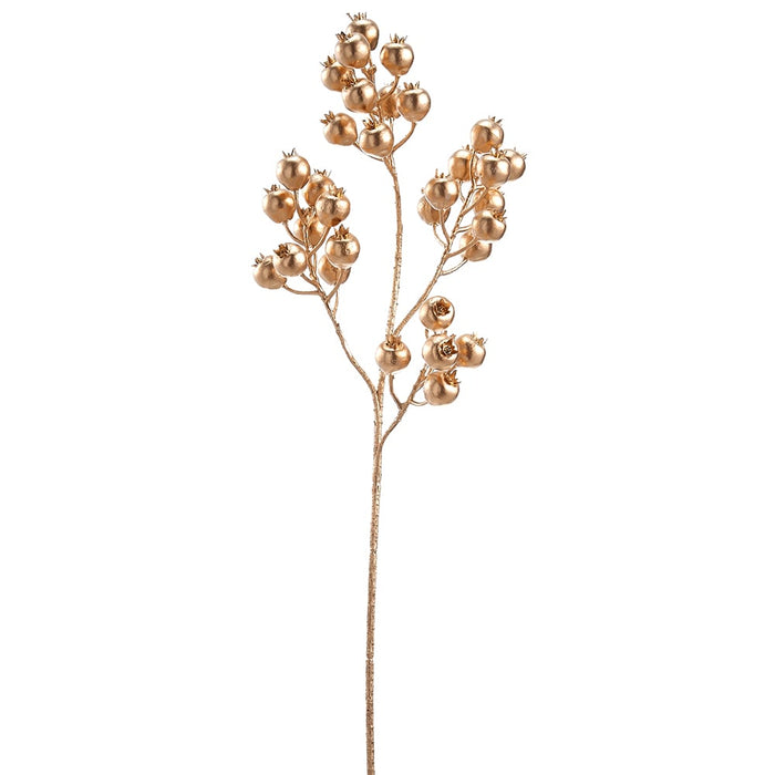 29" Artificial Berry Stem -Gold (pack of 12) - XBS141-GO