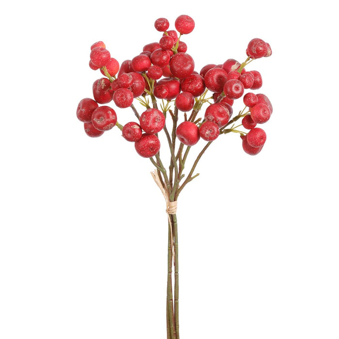 14" Artificial Crabapple Berry Stem Bundle -Red/Burgundy (Pack of 12) - XBS142-RE/BU