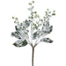 11" Flocked Artificial Berry Stem -Green/White (Pack of 24) - XBS170-GR/WH