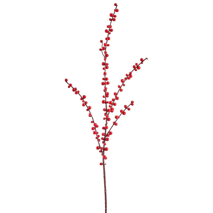 28" Outdoor Water Resistant Artificial Berry Stem -Red (pack of 24) - XBS182-RE