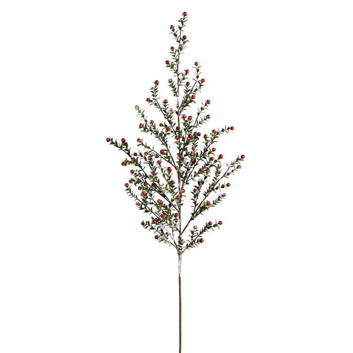 48" Flocked Artificial Berry Stem -Red (Pack of 12) - XBS207-RE