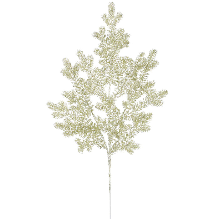 30" Glittered Artificial Mini Berry Stem -Champagne/Green (Pack of 12) - XBS233-CN/WH