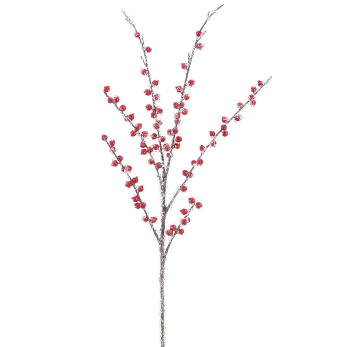 34" Iced Berry Artificial Stem -Red (Pack of 24) - XBS243-RE
