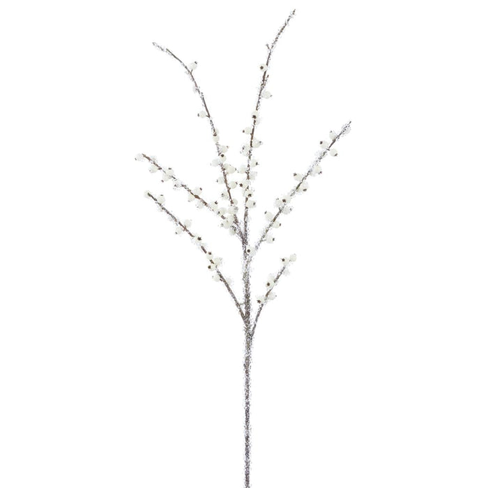 34" Iced Berry Artificial Stem -White (Pack of 24) - XBS243-WH