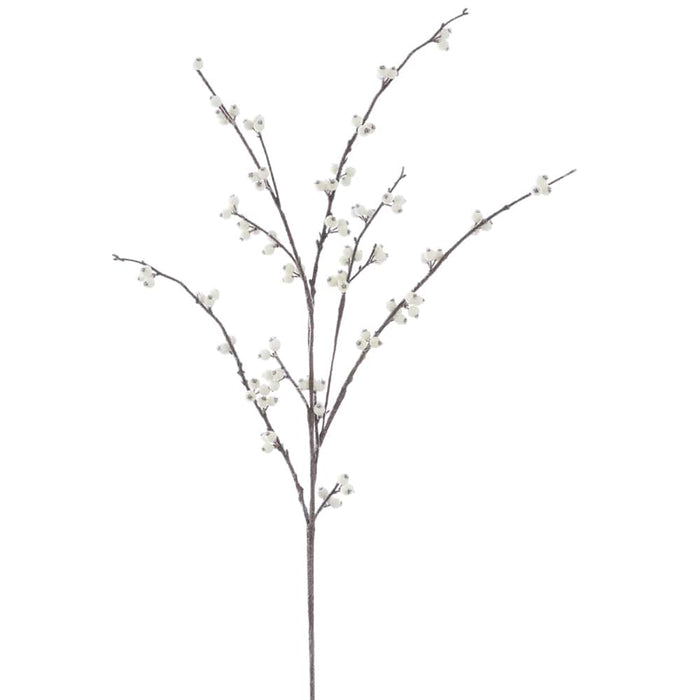 38" Iced Berry Artificial Stem -White (Pack of 24) - XBS246-WH