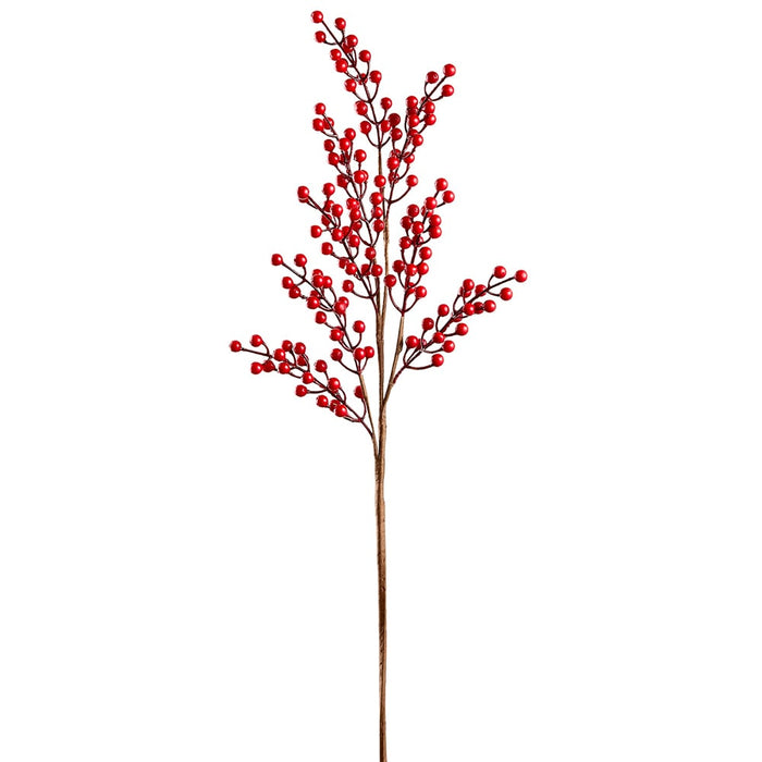 34" Outdoor Water Resistant Artificial Berry Stem -Red (pack of 12) - XBS282-RE