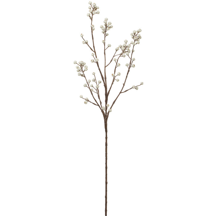 34" Outdoor Water-Resistant Artificial Euonymus Berry Stem -White (Pack of 12) - XBS302-WH
