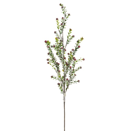 36" Flocked Artificial Berry Stem -Red/Green (Pack of 12) (Open Box) - SAFR-XBS346-RE/GR