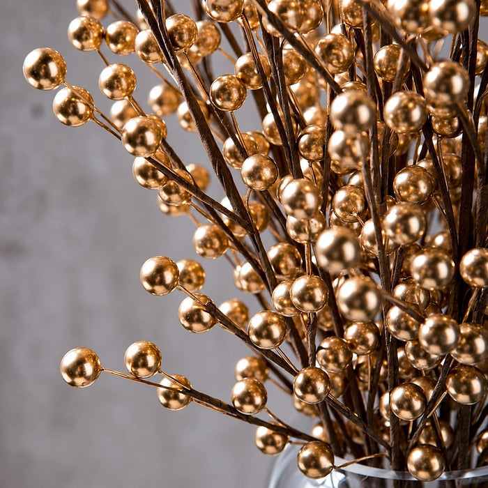19" Artificial Berry Spray -Gold (Pack of 24) - XBS375-GO
