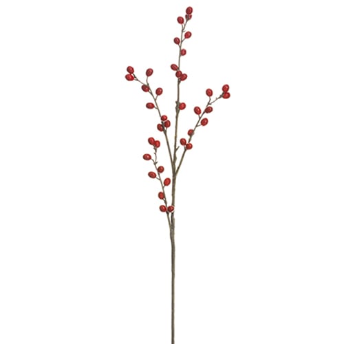 33" Artificial Faux Berry Stem -Red (pack of 12) - XBS406-RE