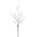 32" Flocked Artificial Berry Stem -White (Pack of 12) - XBS442-WH