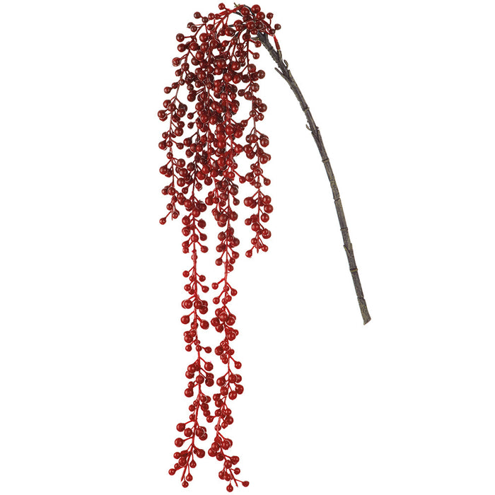 37" Hanging Artificial Berry Stem -2 Tone Red (Pack of 12) - XBS534-RE/TT