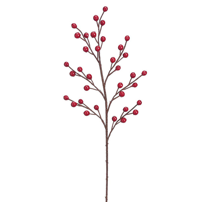 18" Outdoor Water Resistant Artificial Plastic Berry Stem -Red (pack of 72) - XBS554-RE
