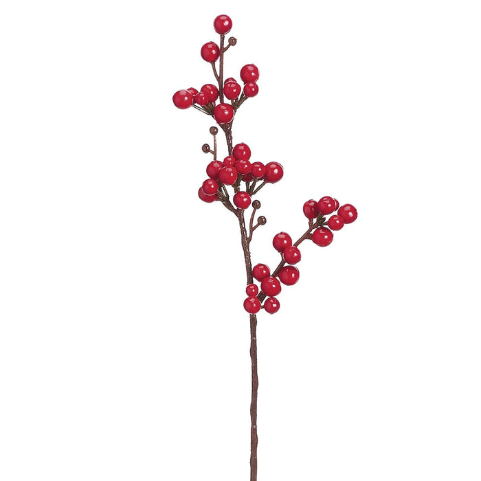 13" Outdoor Water Resistant Artificial Plastic Berry Stem -Red (pack of 72) - XBS558-RE