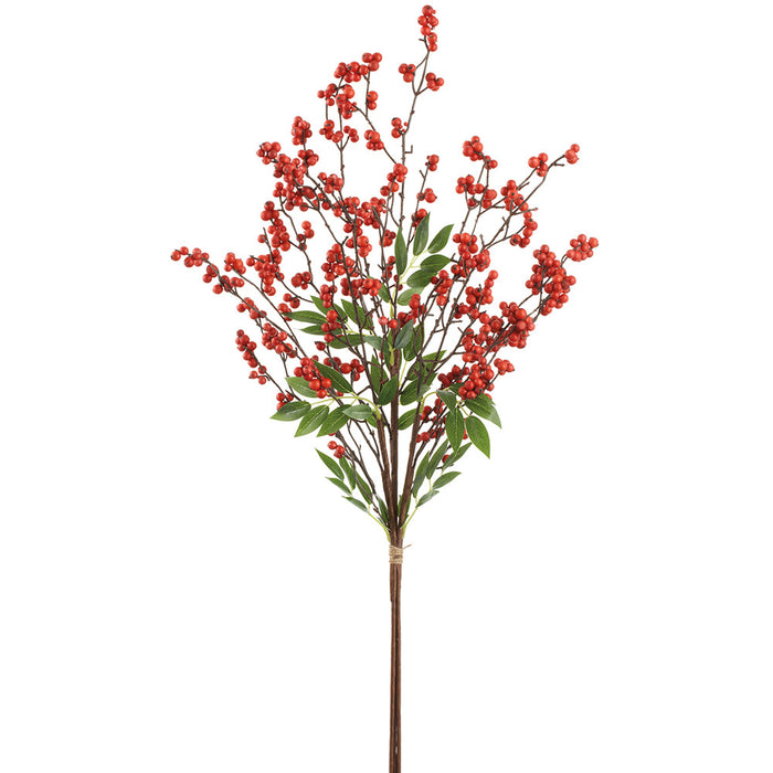 30" Artificial Berry Stem Bundle -Red (Pack of 8) - XBS593-RE