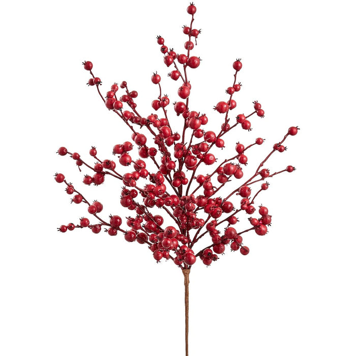 28" Artificial Rosehip Berry Stem -Red (Pack of 12) - XBS682-RE