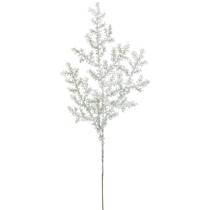 21" Flocked Artificial Berry Stem -White (Pack of 36) - XBS894-WH