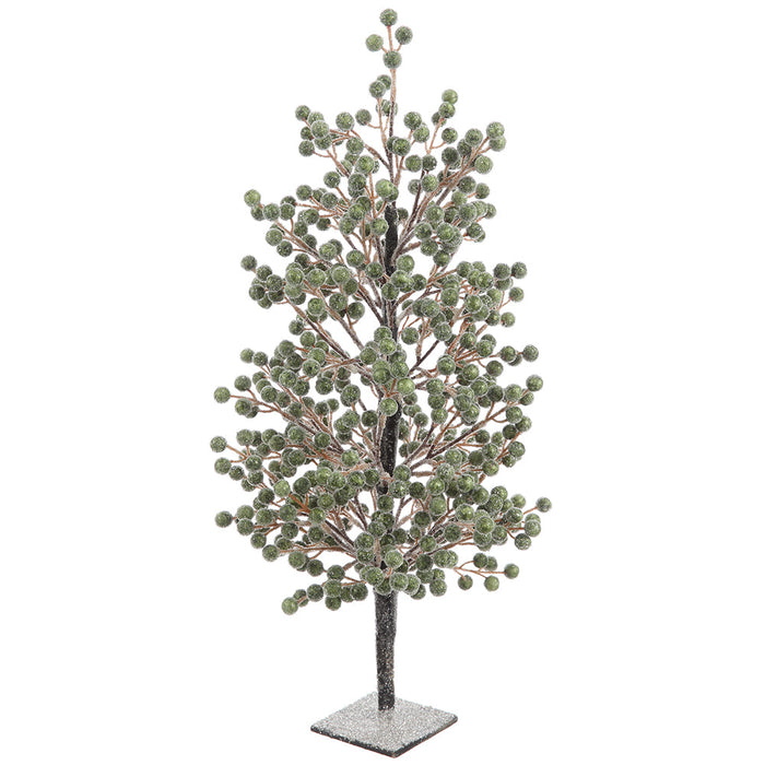 24" Iced Artificial Berry Tree w/Stand -Green - XBT536-GR