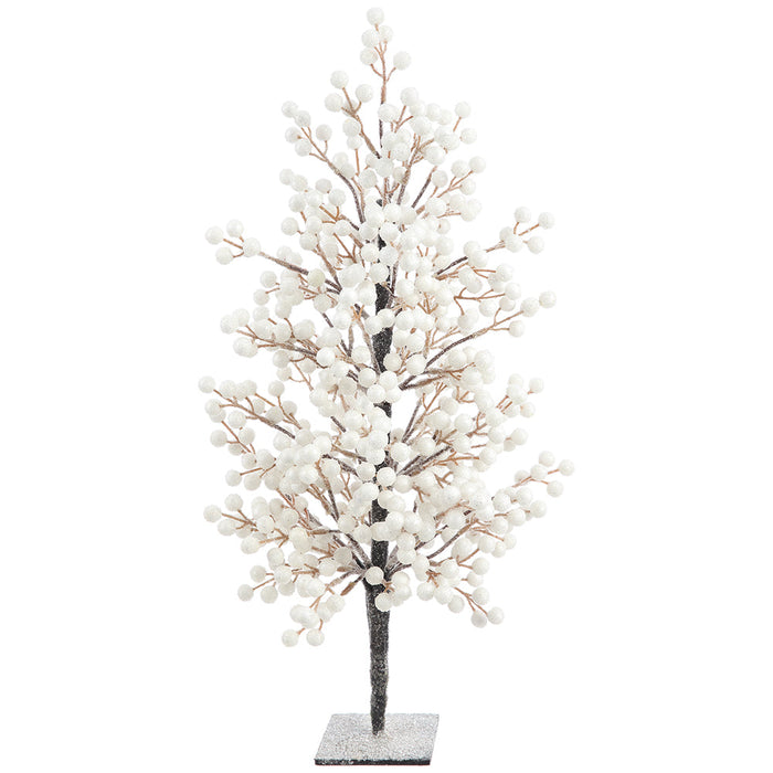 24" Iced Artificial Berry Tree w/Stand -White - XBT536-WH