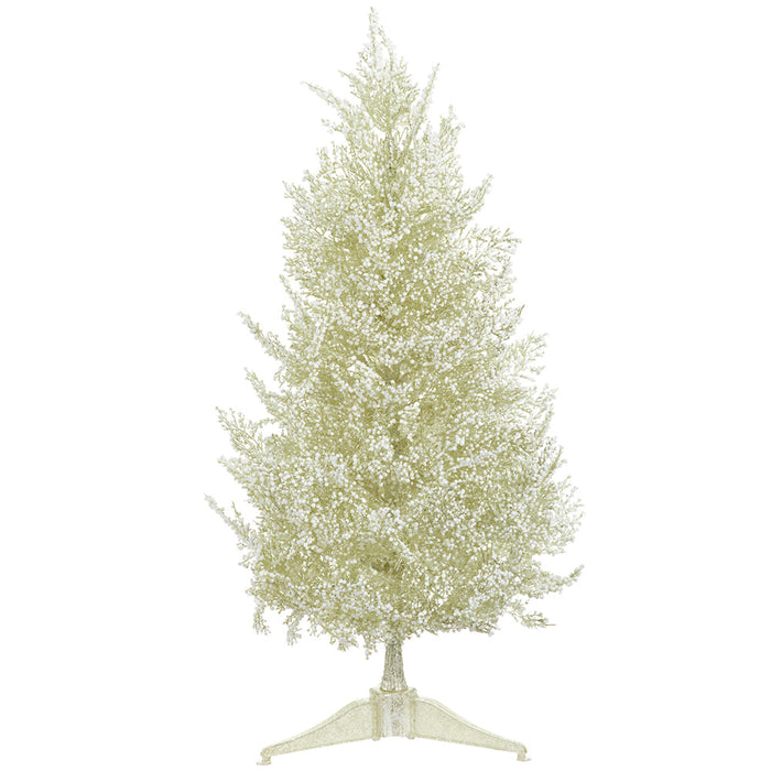 24" Glittered Artificial Mini Berry Tree w/Stand -Champagne/White (Pack of 4) - XBT642-CN/WH