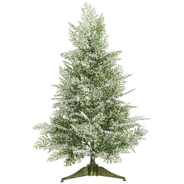 24" Glittered Artificial Mini Berry Tree w/Stand -Green/White (Pack of 4) - XBT642-GR/WH
