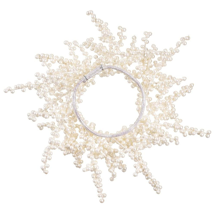 19" Pearlized Artificial Berry Wreath -Pearl (Pack of 6) - XBW014-PEA