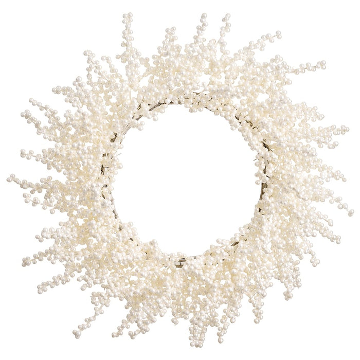 28" Pearlized Artificial Berry Wreath -Pearl - XBW015-PEA