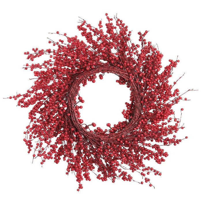 26" Artificial Berry Wreath -Red (Pack of 2) - XBW016-RE