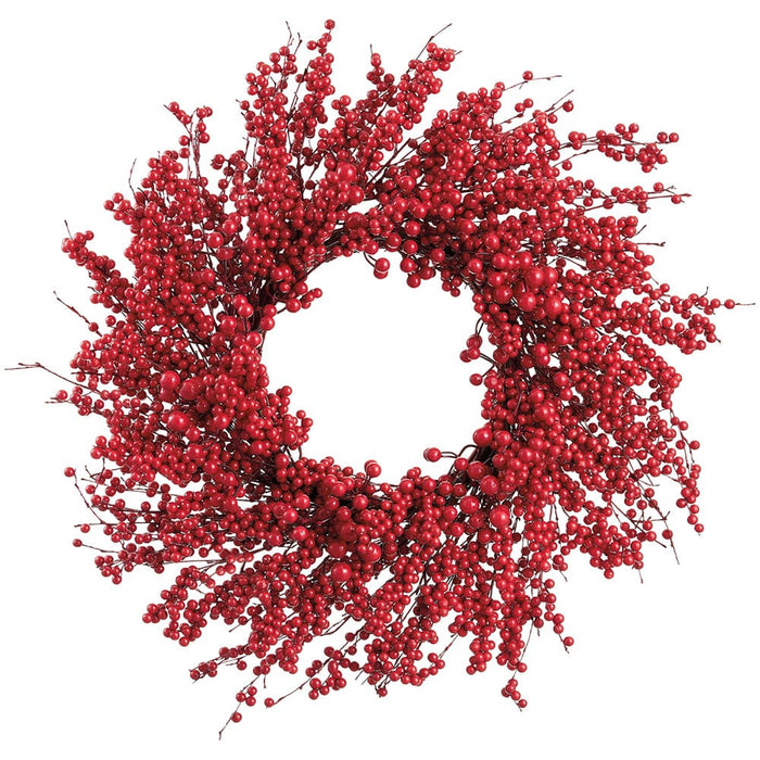 26" Artificial Berry Wreath -Red (Pack of 2) - XBW016-RE