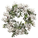 10" Iced Artificial Berry Hanging Wreath -Cream (pack of 4) - XBW117-CR