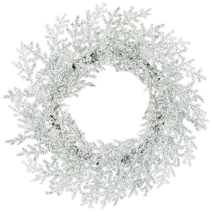 30" Flocked Artificial Mini Berry Wreath -White (Pack of 2) - XBW329-WH
