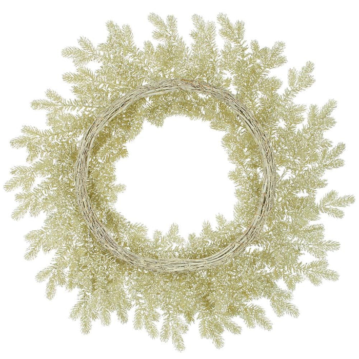 32" Glittered Artificial Mini Berry Wreath -Champagne/White (Pack of 2) - XBW335-CN/WH