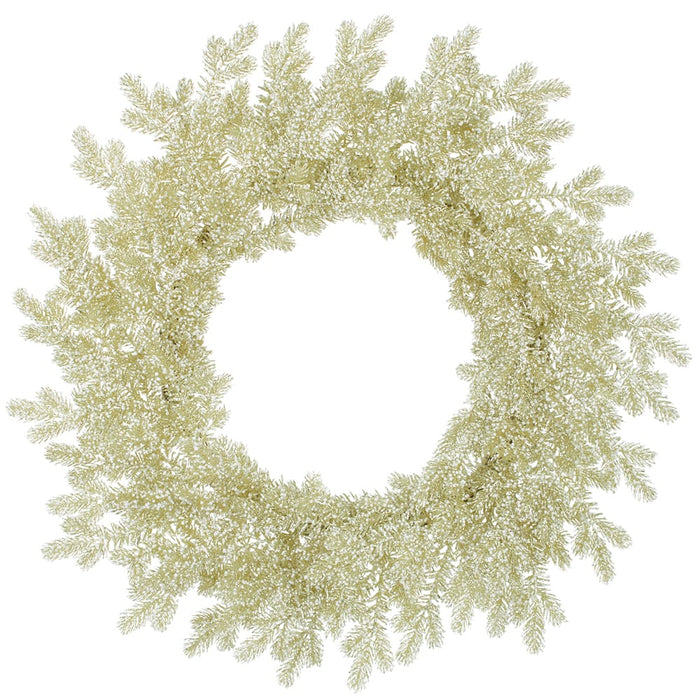 32" Glittered Artificial Mini Berry Wreath -Champagne/White (Pack of 2) - XBW335-CN/WH