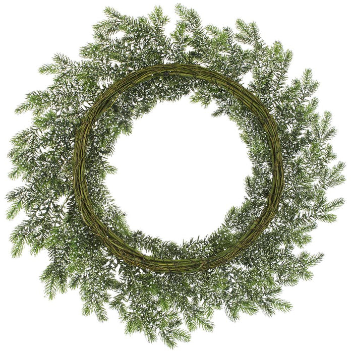 32" Glittered Artificial Mini Berry Wreath -Green/White (Pack of 2) - XBW335-GR/WH