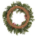 24" Artificial Berry & Boxwood Wreath -Red/Green (Pack of 8) - XBW491-RE/GR