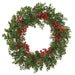 24" Artificial Berry & Boxwood Wreath -Red/Green (Pack of 8) - XBW491-RE/GR