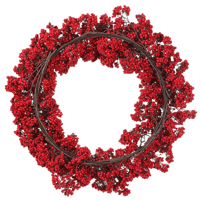 31.5" Artificial Berry Wreath -2 Tone Red - XBW497-RE