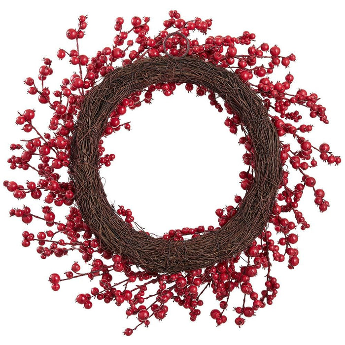 21" Artificial Rosehip Berry Wreath -Red (Pack of 4) - XBW681-RE