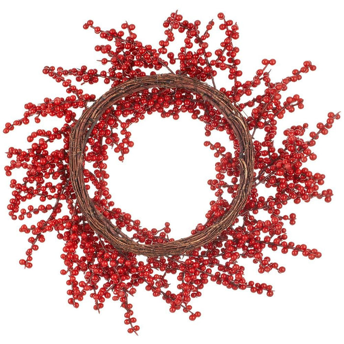 23" Artificial Berry Wreath -2 Tone Red (Pack of 2) - XBW842-RE/TT