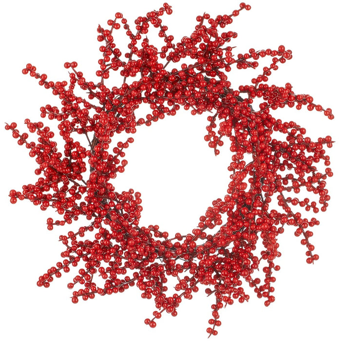 23" Artificial Berry Wreath -2 Tone Red (Pack of 2) - XBW842-RE/TT
