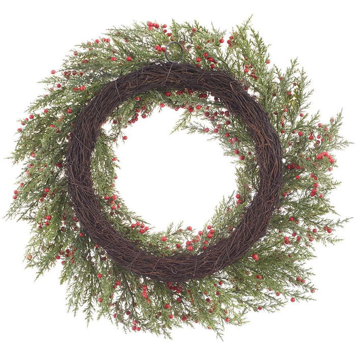 22" Artificial Mini Berry Wreath -Red (Pack of 4) - XBW984-RE