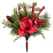 19" Mixed Amaryllis Flower, Berry, Pinecone & Pine Artificial Stem Bundle -Red/Green (Pack of 2) - XDB003-RE/GR