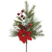 18.5" Velvet Poinsettia, Pinecone & Pine Artificial Stem -Red/Green (Pack of 12) - XDB017-RE/GR