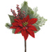 18" Poinsettia Flower, Berry & Pine Artificial Bouquet -Red/Green (Pack of 12) - XDB180-RE/GR