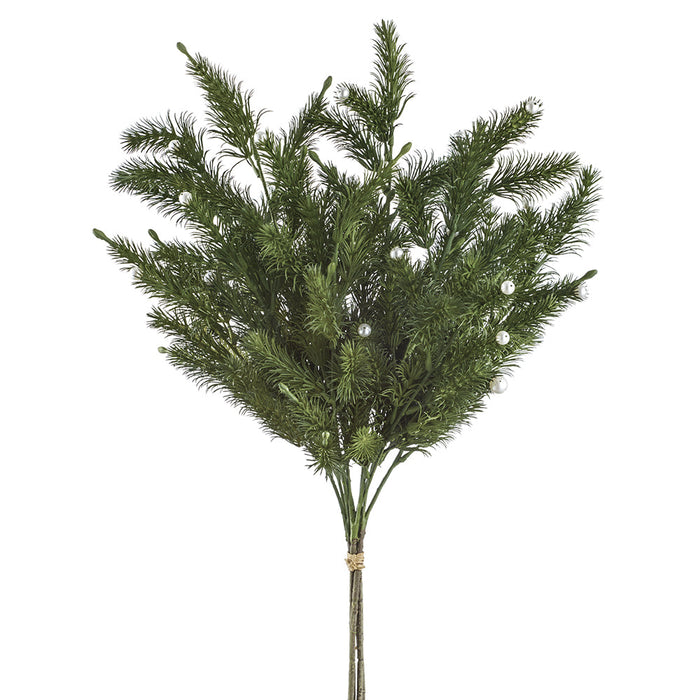 25" Pearl & Pine Artificial Stem Bundle -Green (Pack of 6) - XDB243-GR/P