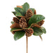 18" Magnolia Leaf & Pinecone Artificial Stem -Green/Brown (Pack of 6) - XDB480-GR/BR