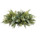 20"Wx8.2"H Holly, Eucalyptus Leaf & Pine Artificial Candle Ring Holder w/Glass -2 Tone Green - XDC001-GR/TT