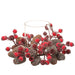 14"Wx3"H Artificial Pinecone & Berry Candle Ring Holder w/Glass -Brown/Red (Pack of 2) - XDC046-BR/RE
